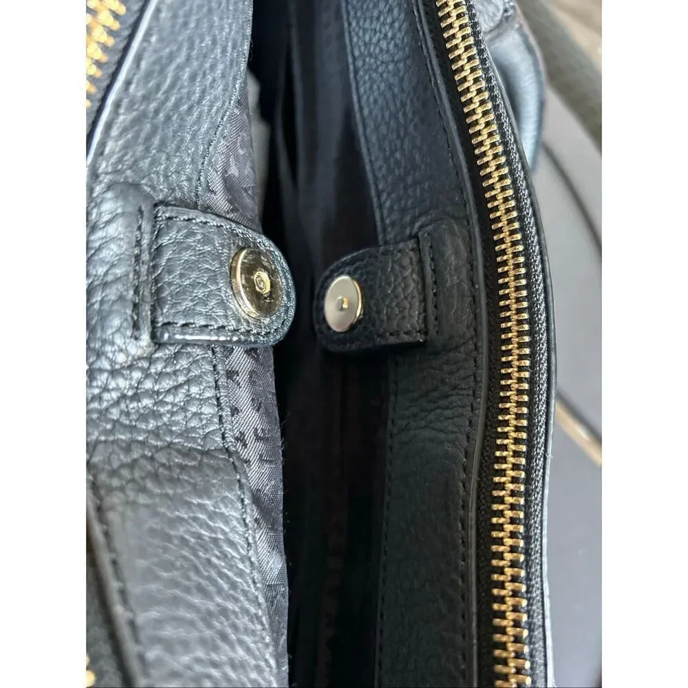 Kate Spade NY Textured Black Leather Satchel